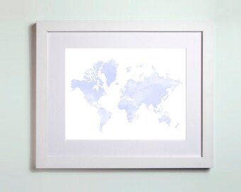 Popular items for blue world map on Etsy