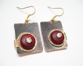 Handmade Earrings-Silver Earrings-Real Pearls-Unique Earrings-Gold Bronze Earrings-Mixed metal Earrings-Tibetan Beads-Cold Connection