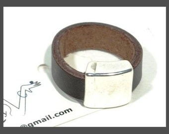 brown ring * men's ring * leather ring * ring for him * ring under 10 ...