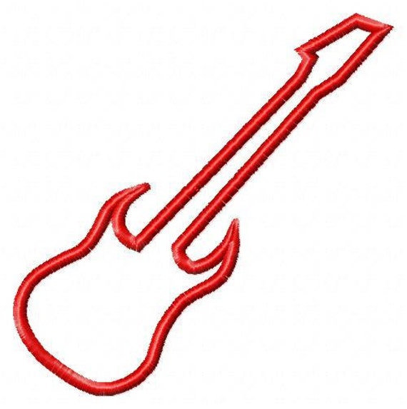 Items similar to Guitar Applique Embroidery Design 084 on Etsy