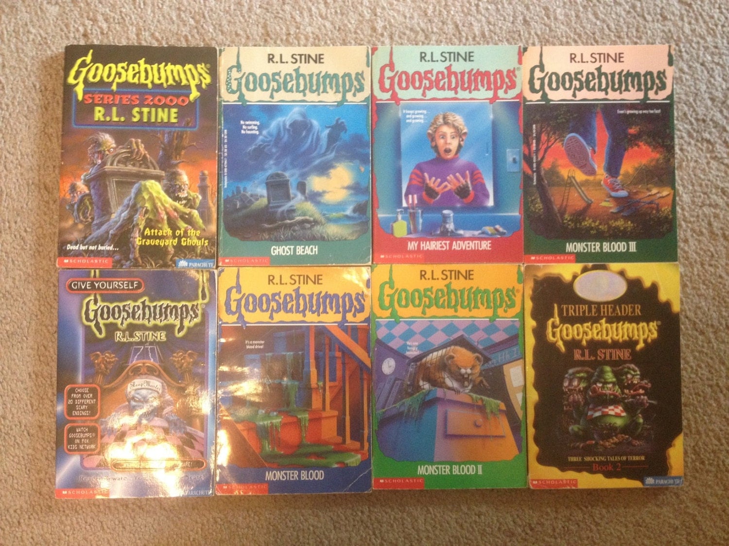 Lot of 8 R.L. Stine Goosebumps Books 1990s