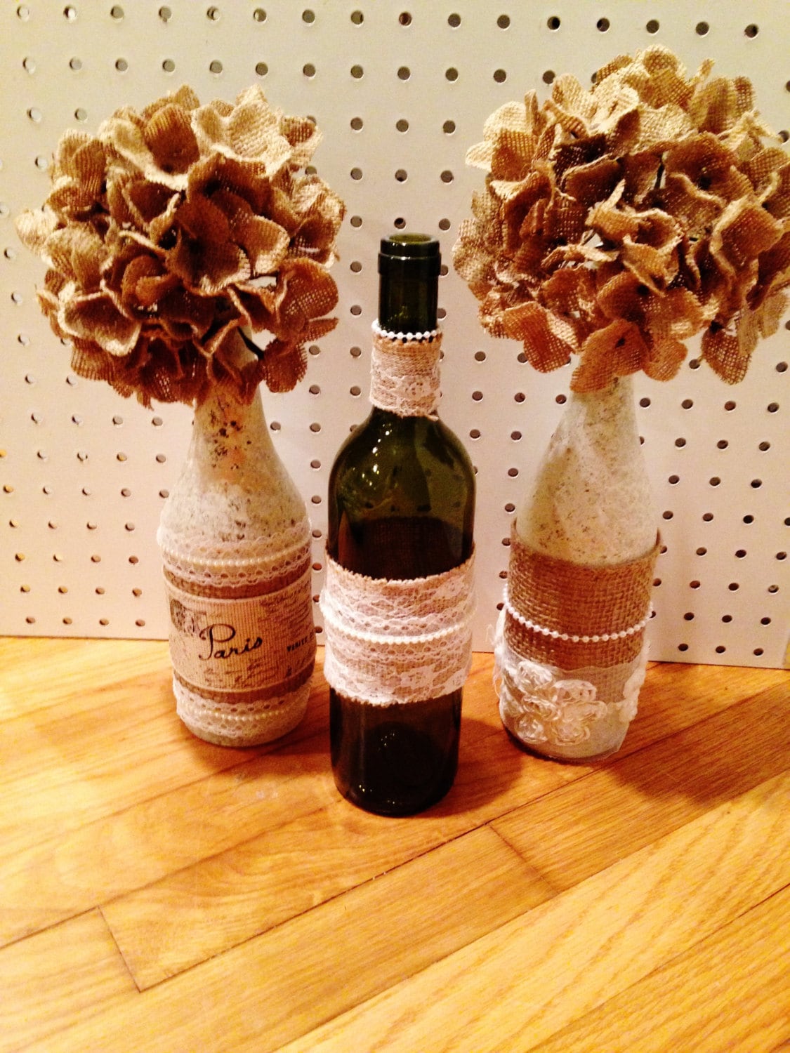 burlap wine bottle