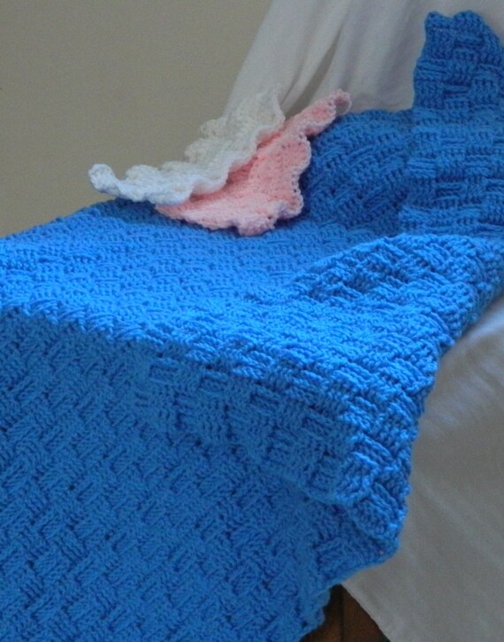 Crochet Blanket Basket Weave 4' x 4'