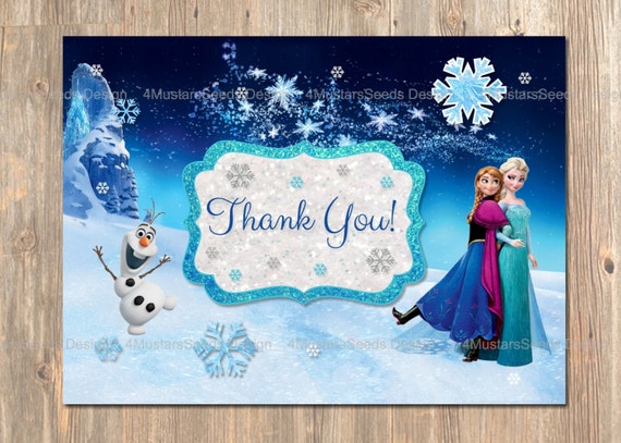 Items similar to Disney's Frozen Thank You Card. --INSTANT DOWNLOAD ...