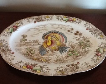 Vintage Ironstone Thanksgiving Turkey Platter