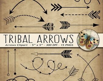 Tribal Arrows Clipart, arrow printables, arrow doodles, hand drawn arrow clipart, arrows for design, tribal clipart, fun arrows