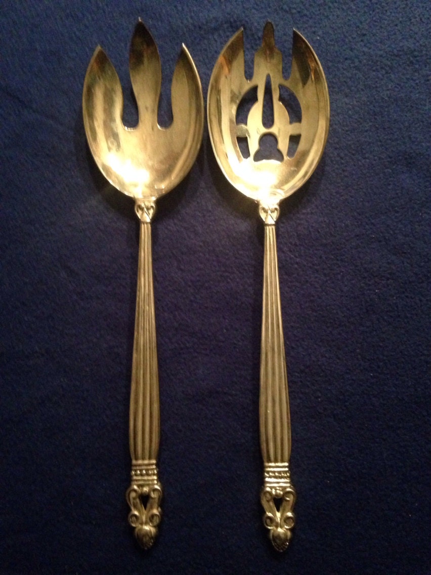Vintage GODINGER Silver Salad Serving Set Haute Juice
