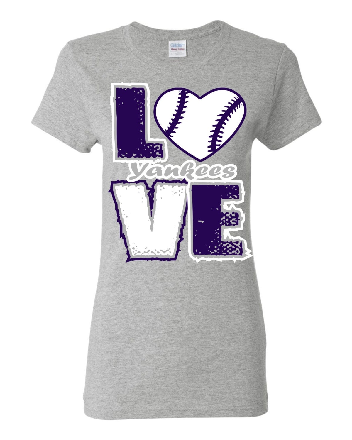 Love Yankees Baseball Screen Printed T Shirt Free Shipping