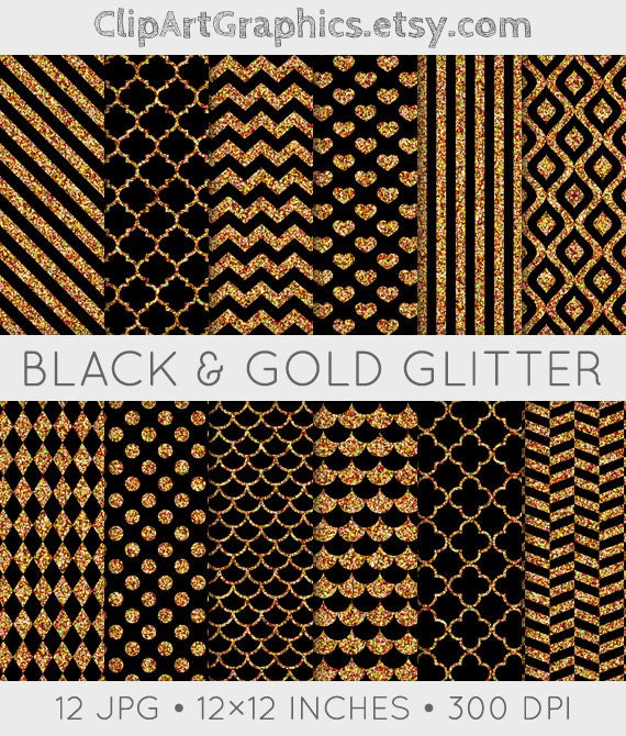 Download Black and Gold Glitter Digital Paper Glitter by ...