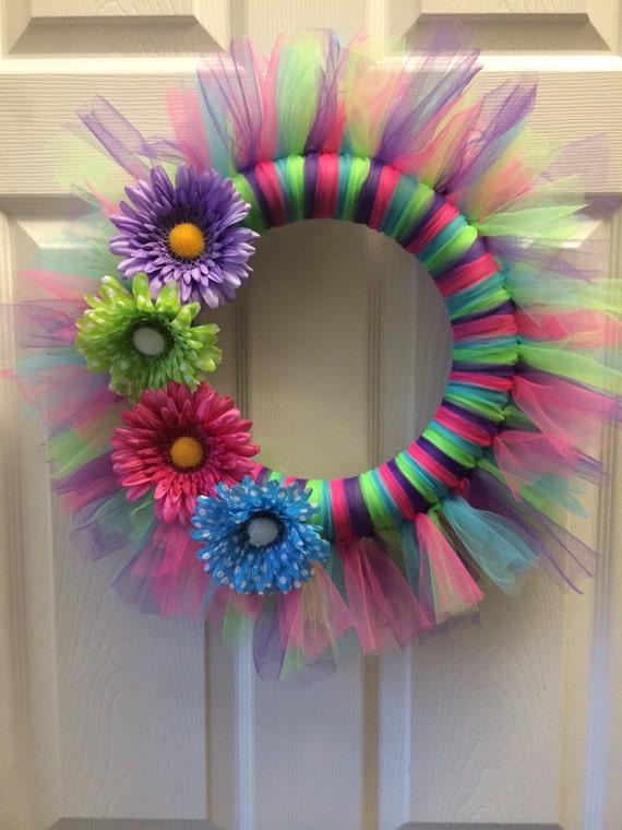 Items similar to Spring Tulle Wreath on Etsy