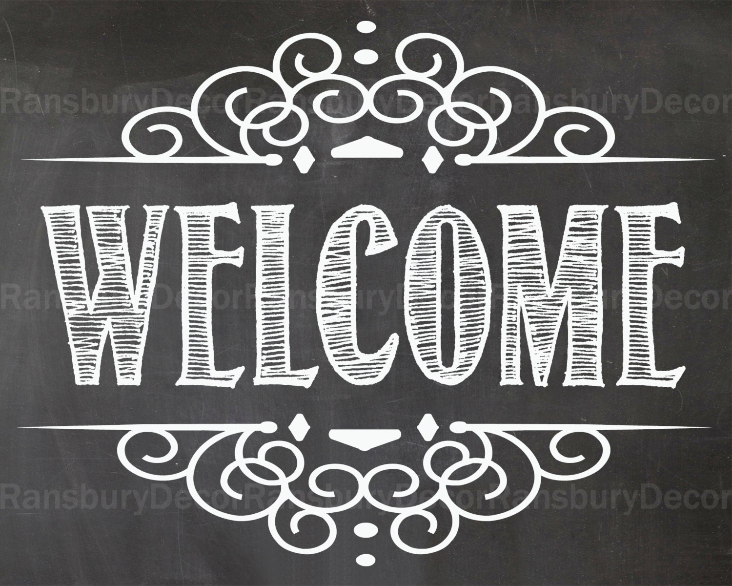 Download Welcome Chalkboard Sign Digital Chalkboard Sign by RansburyDecor