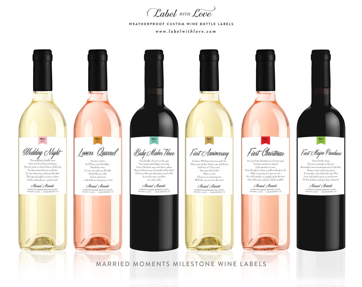 Custom Wine Bottle Labels For First Milestones By Labelwithlove