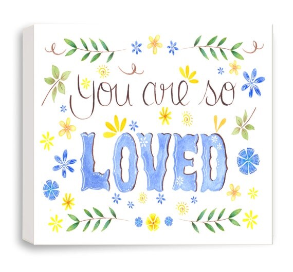 Baby Girl Nursery CANVAS PRINT You Are so Loved Quote