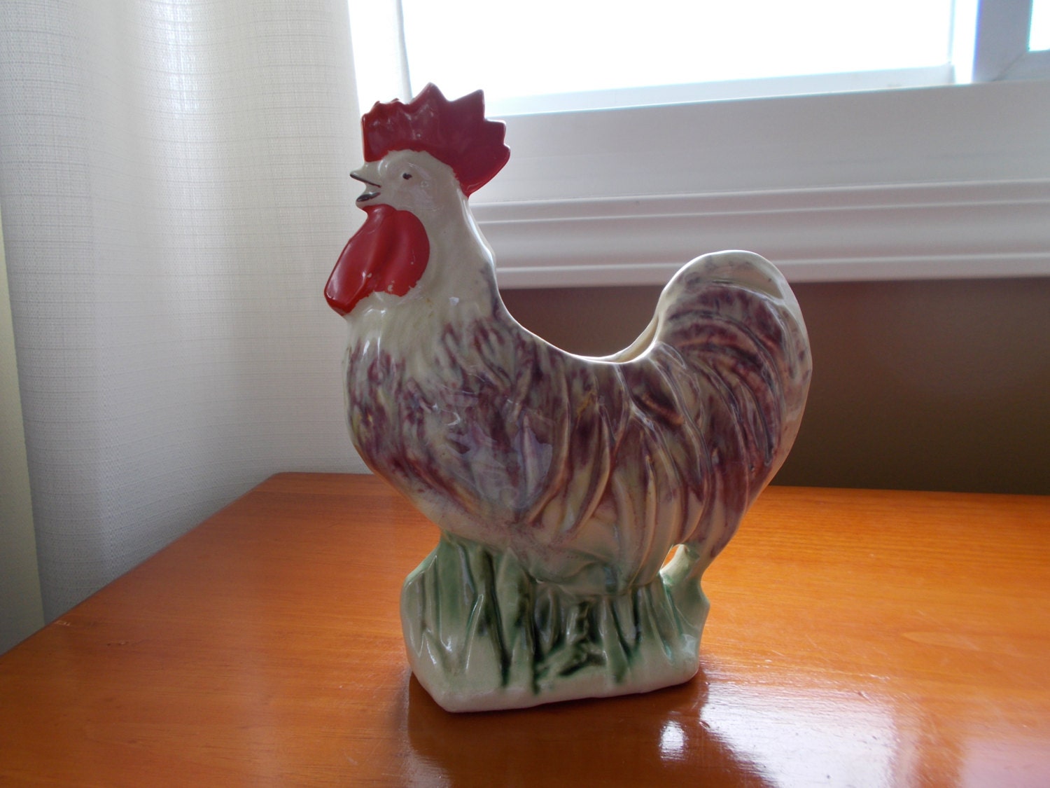 Vintage McCoy Rooster Planter by MJMATTICFINES on Etsy