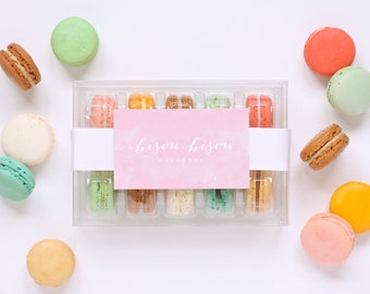 French Macaron "Build-Your-Own" 10 Assorted Edible Macarons-- Gift Boxed--Best French Macaron-- Bisou Bisou