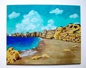 Beach In Albufeira, Portugal (ORIGINAL ACRYLIC PAINTING) 8" x 10" by Mike Kraus Beach In Albufeira, Portugal (ORIGINAL ACRYLIC PAINTING) 8" x 10" by Mike Kraus