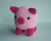 Stuffed Pig, Crochet Pig, Pink Pig, Baby Pig, Baby Shower Gift, Amigurumi