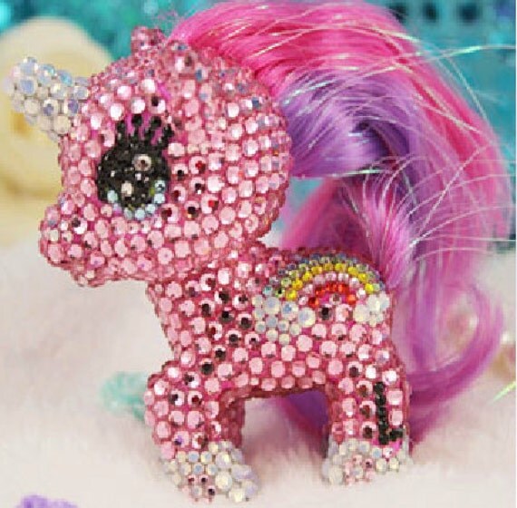 Free Shipping My little pony bling pink light rose Key
