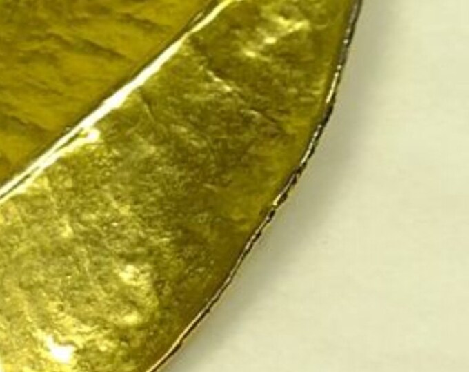 Storewide 25% Off SALE Vintage 18k Gold Plated Textured Designer Real Leaf Necklace Pendant Featuring Elegant Shimmering Style