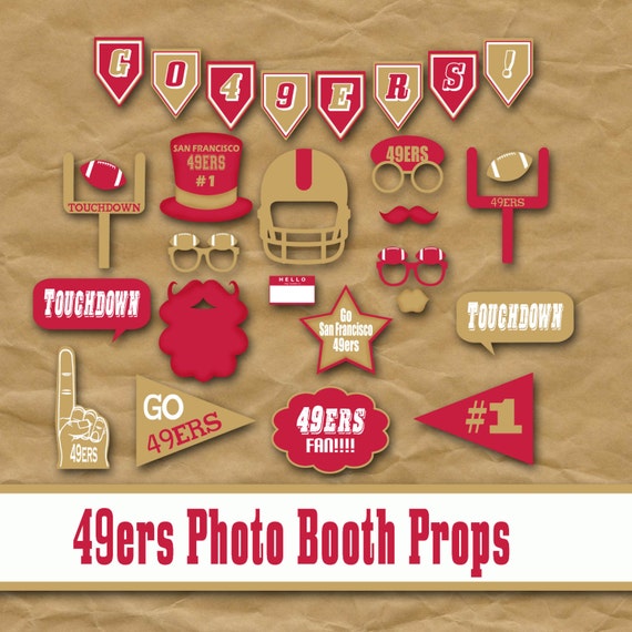 San Francisco 49ers Football Printable Photo Booth Props