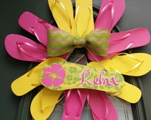 Popular items for flip flop wreath on Etsy