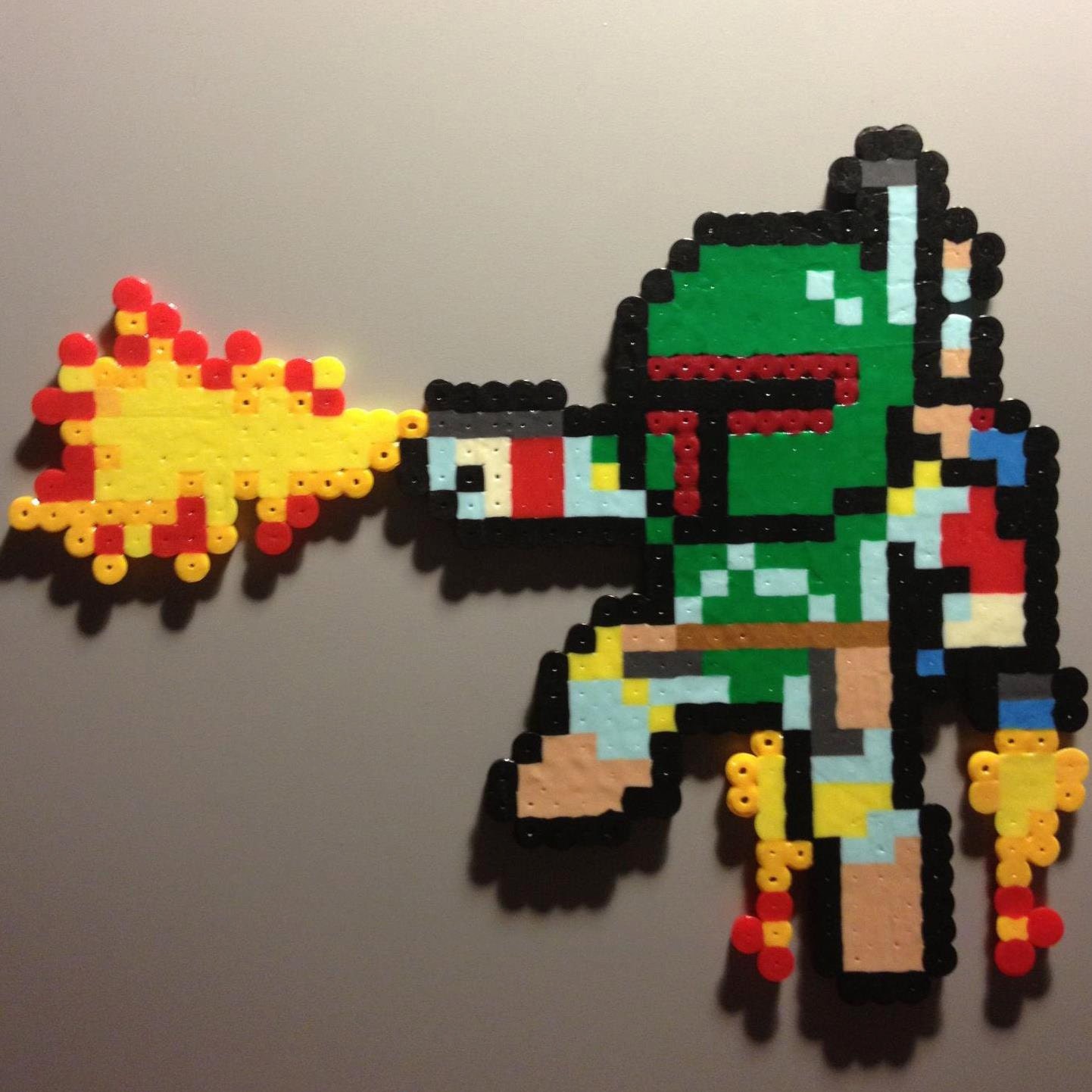 Boba Fett Perler Bead Sprite by That8bitGuyBeadArt on Etsy