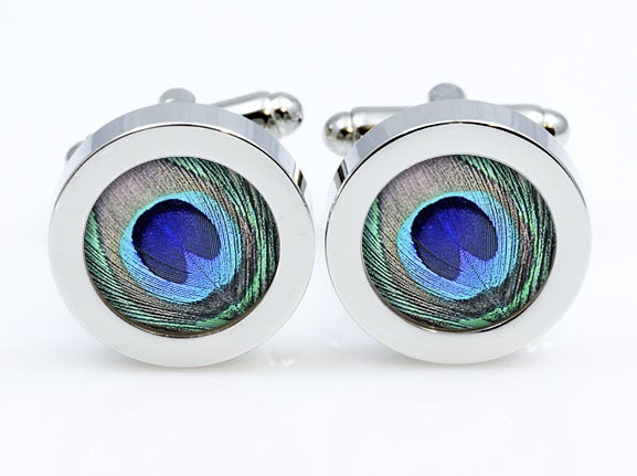 Wedding cufflinks Peacock cuff links Accessories for men and