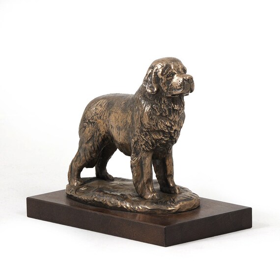 Newfoundland Dog Wooden Base Statue Limited Edition ArtDog