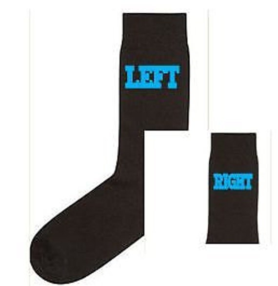 Mens 1x pair socks LEFT and RIGHT print funny/joke