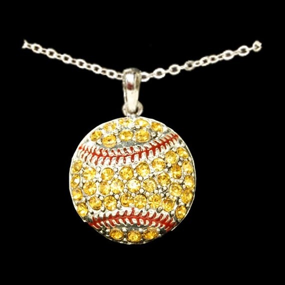 Softball Rhinestone Necklace