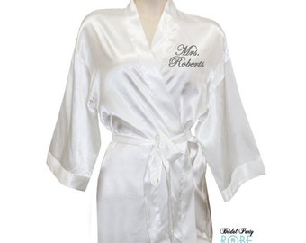 personalized satin bridal robes