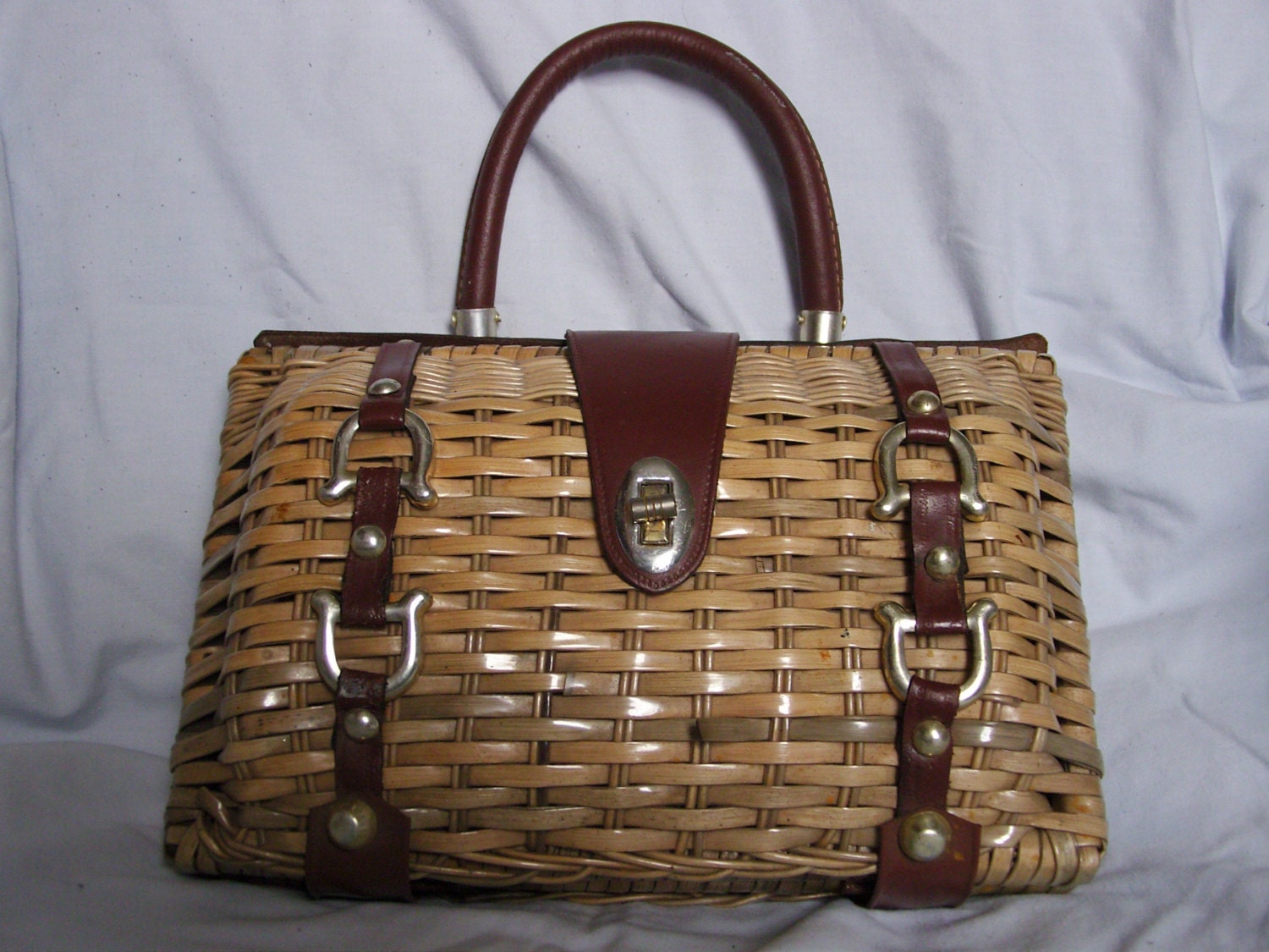 Basket Weave Purse Made in Hong Kong Post WW by AllVintageCloset