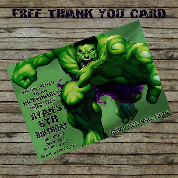 Incredible Hulk Invitations 6