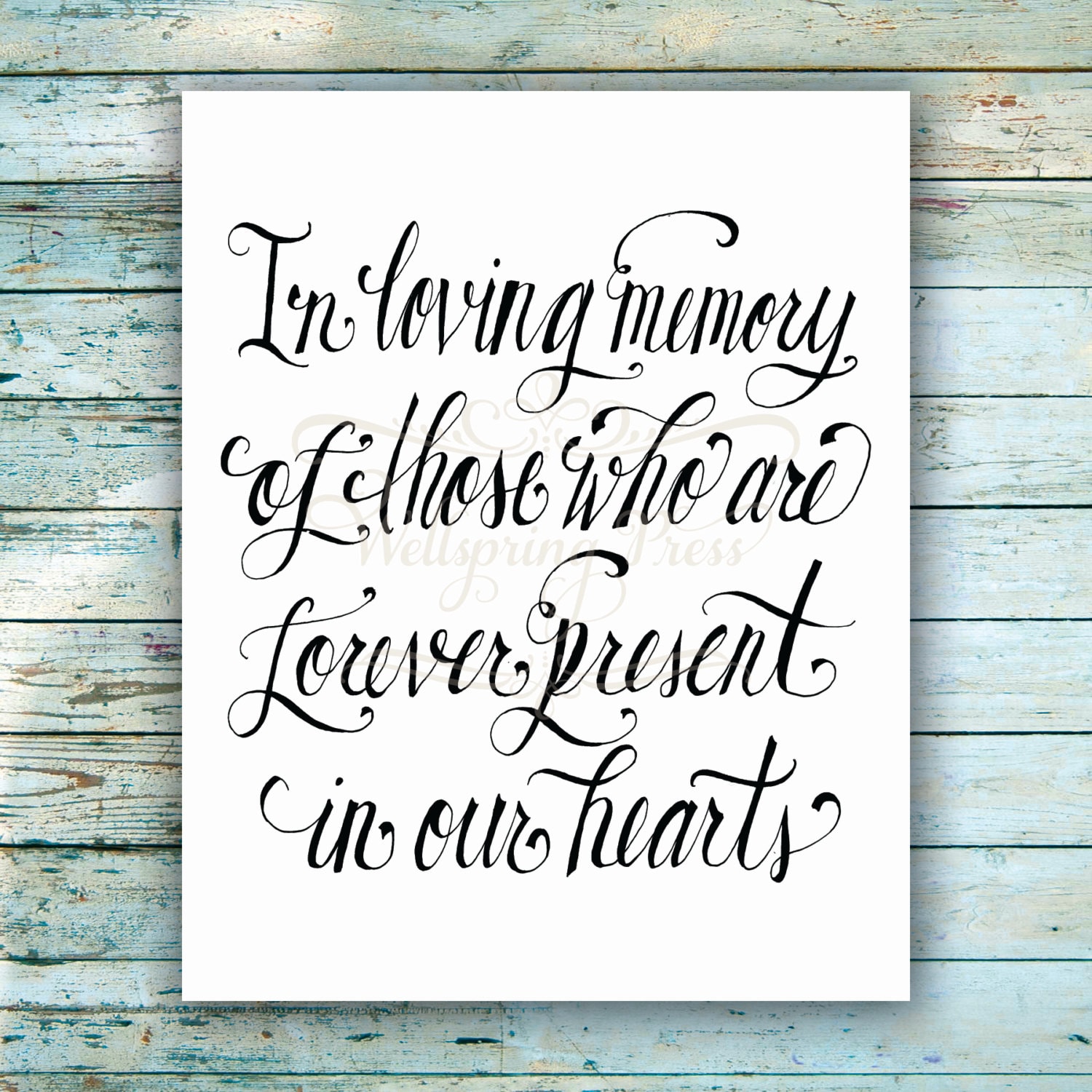 In Loving Memory Wedding Sign DIY Printable 8x10 Sign PDF