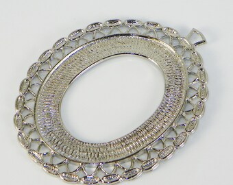 1970's Vintage 33x24 - 45x35 Oval Cabochon (Cab) Cameo Setting (2 Pieces)