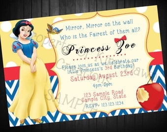 snow white birthday invitations on Etsy, a global handmade and vintage ...