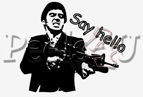 Items similar to Scarface / Tony Montana, Say Hello Pic & Quote Wall ...