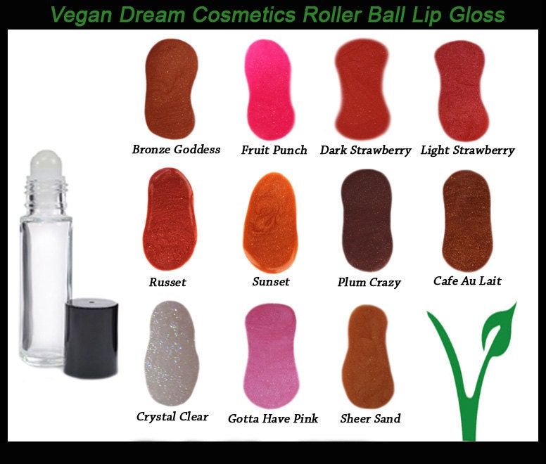 Roller Ball Vegan Lip Gloss Natural Mineral Makeup