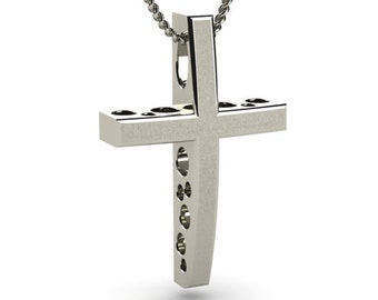 White Gold 14K Mens Solid Baptism C ross Pendant ...