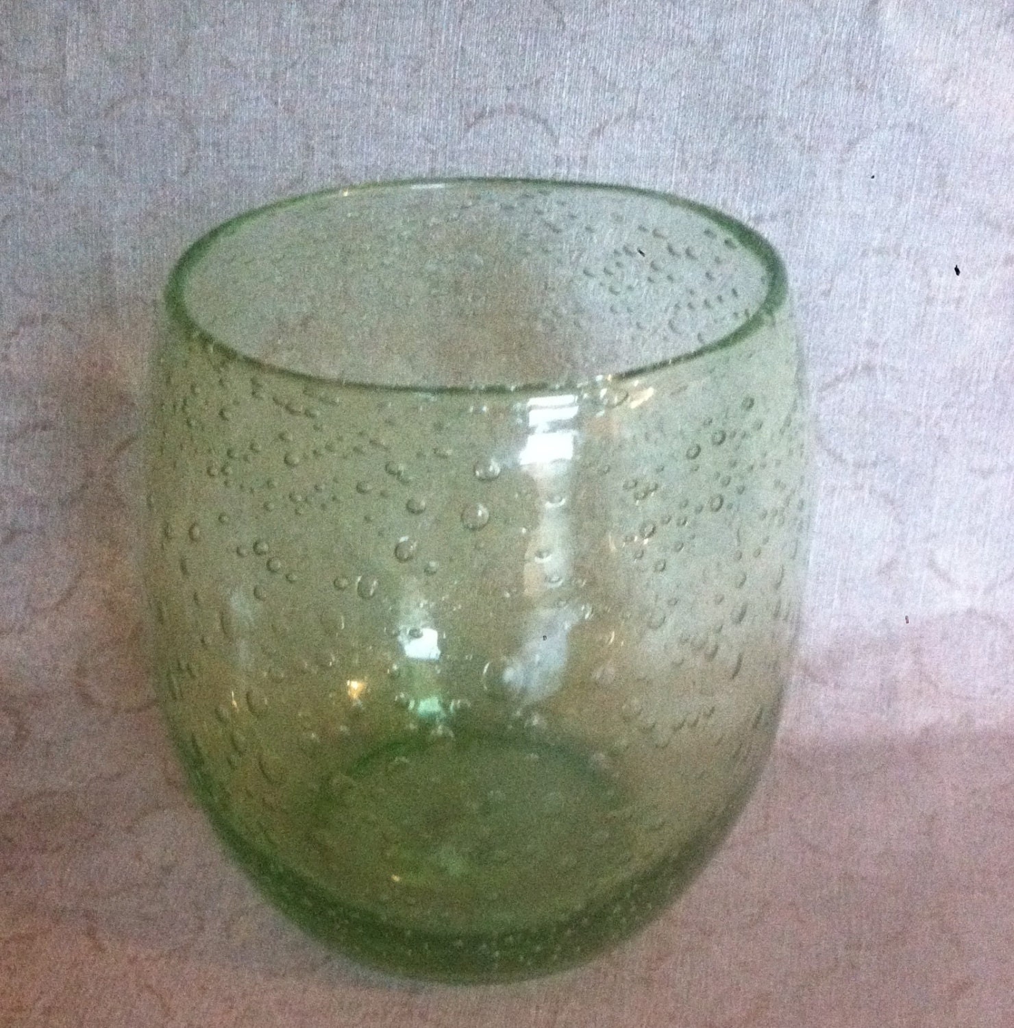 Vintage Green Bubble Glass Vase By Ageandartvintage On Etsy