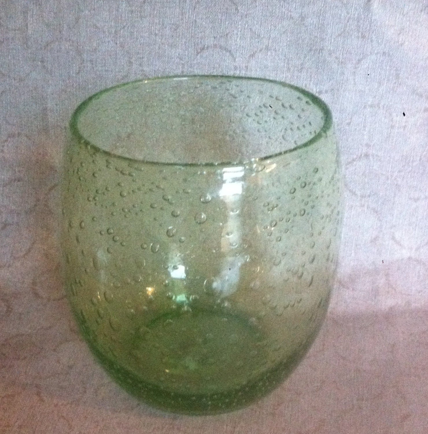 Vintage Green Bubble Glass Vase by ageandartvintage on Etsy