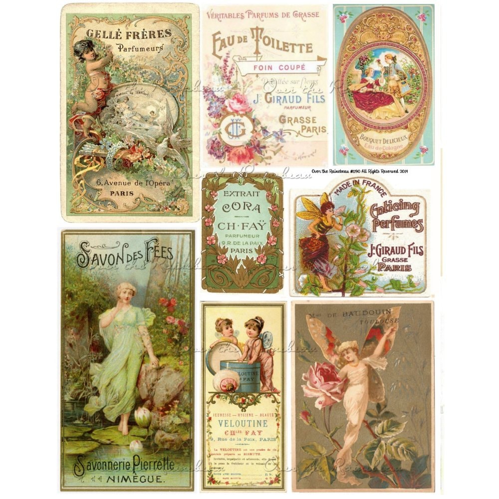 vintage labels perfume labels french perfume labels