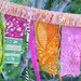 Glitzy Gypsy Celebration Flag garland with multicolor fringe