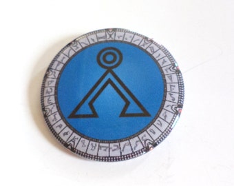 Stargate SG-1 Earth Symbol Pinback Button OR Magnet -- 2.25 inch