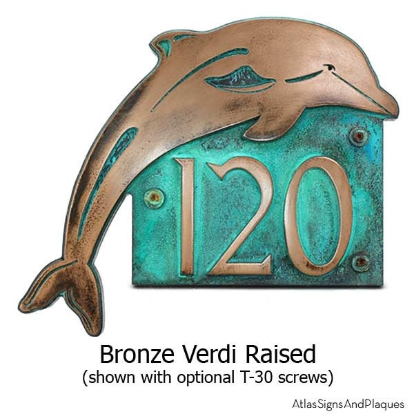 Dolphin Home Address Plaque Up to 4 House Numbers 13x11