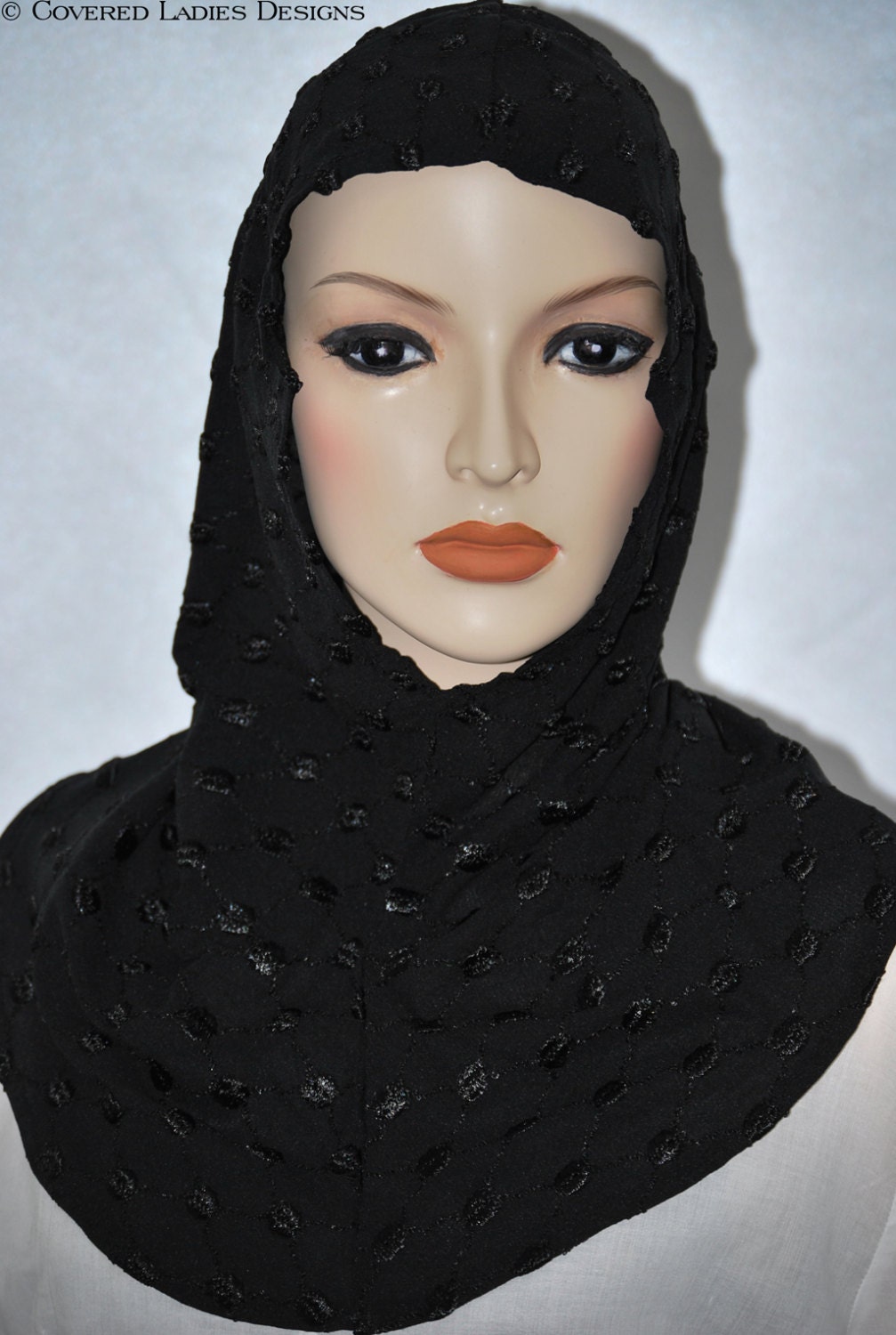 CLEARANCE Hijab  Hoodie  Black Tricot Clusters