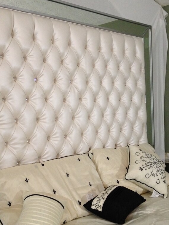 Luxurious Tufted Bed with Mirrors and Rhinestones by NewAgainUph