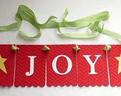 Joy Banner - Embossed Chevron - READY TO SHIP - Christmas Banner Holiday Home Decor Holiday Banner Christmas Home Decoration Joy Garland Il_170x135