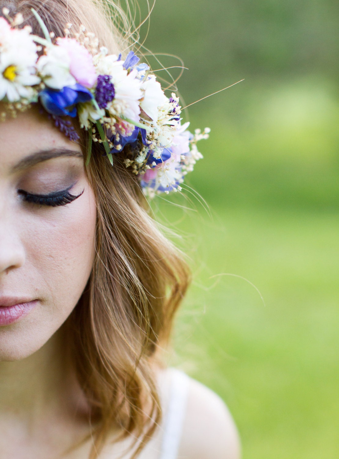 Dried Flower Wedding Headpiece Floral Hair Wreath By Amorebride