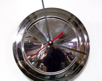 Chevy Vega Hubcap Clock 1971 - 1977 Chevrolet Vega Chrome Wall Clock - 1972 1973 1974 1975 1976 - SALE